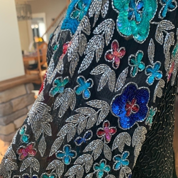 Laurence Kazar evening dress fully beaded. Size xl. New Years Eve attire. - Picture 8 of 15